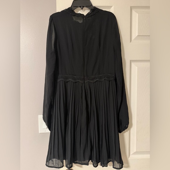 Sandro Black Lace Long Sleeve Dress - Picture 5 of 6